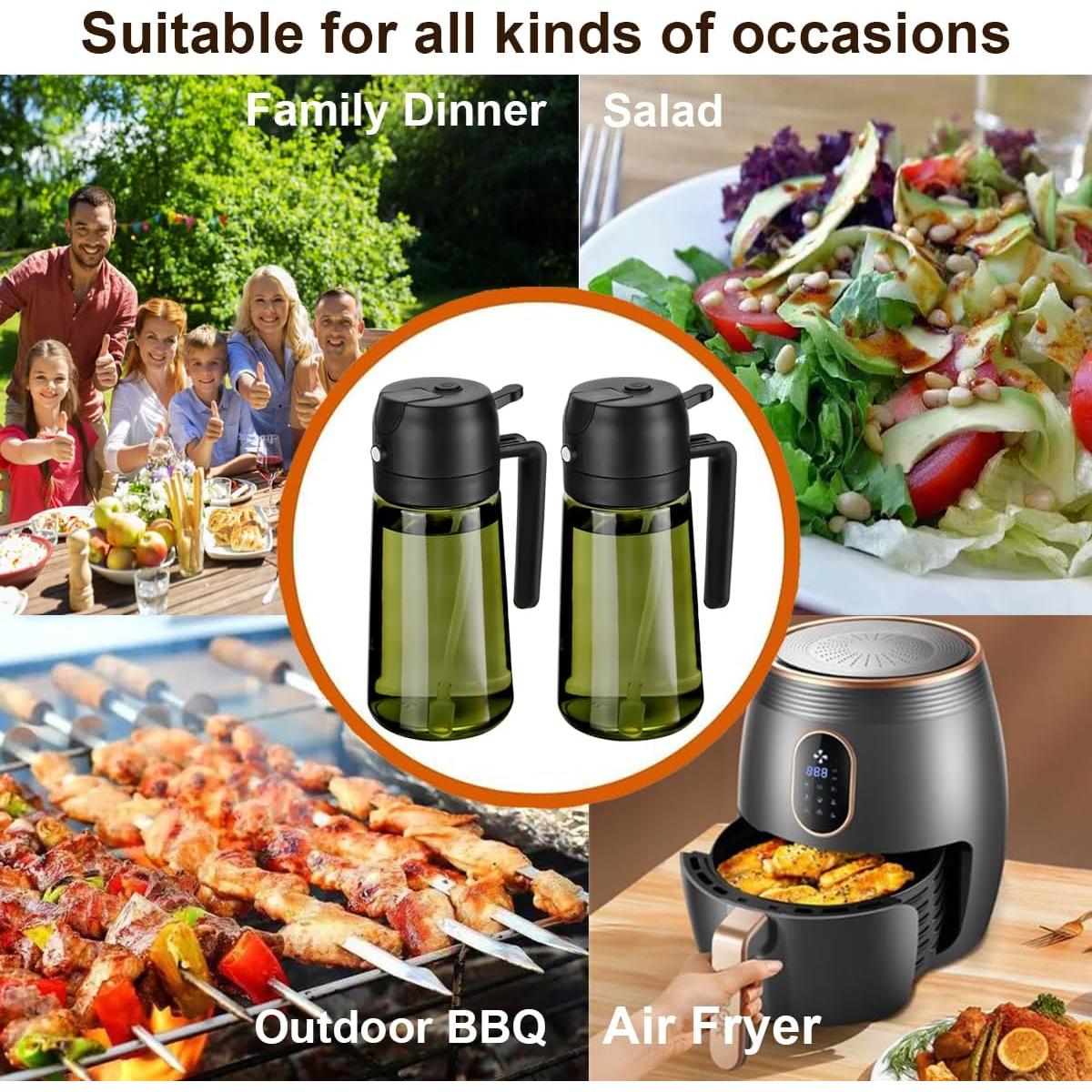 Rociador de Aceite RFetomax 470ml Verde con Etiquetas