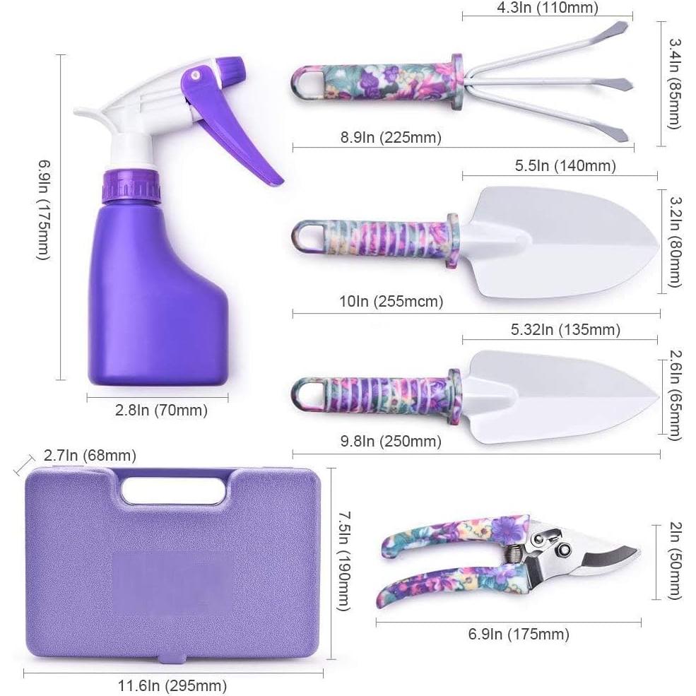 Juego de Herramientas de Jardín LEKEONE 5 Piezas Ergonómico