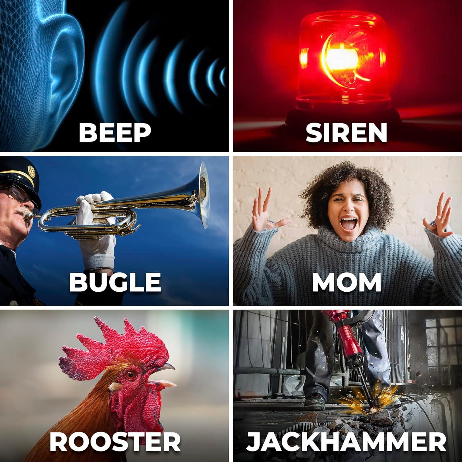 Reloj Despertador Ruidoso Sharp Big Bang con 6 Sonidos 115dB