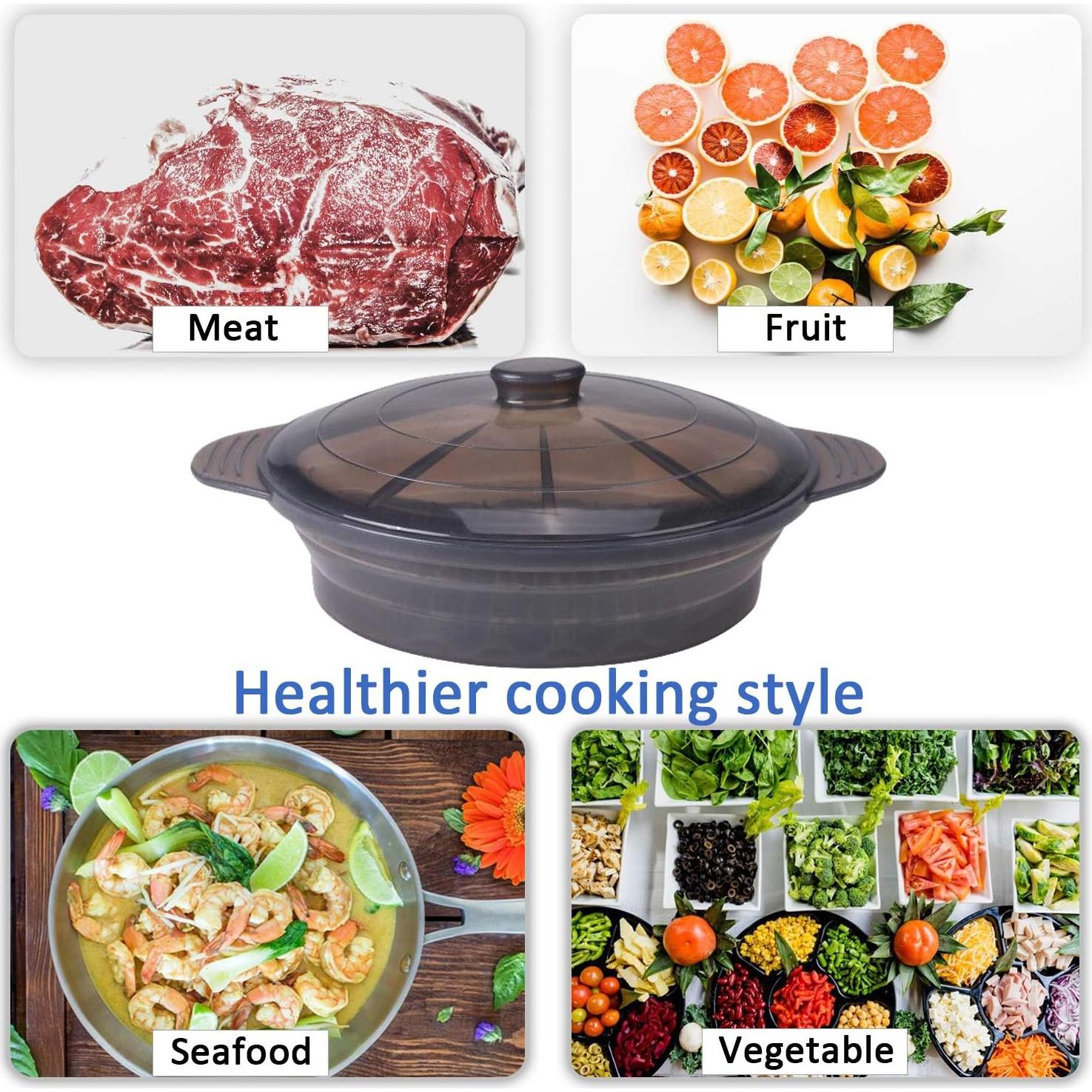 Tazón Colapsable de Silicona Euchoiz para Cocción al Vapor