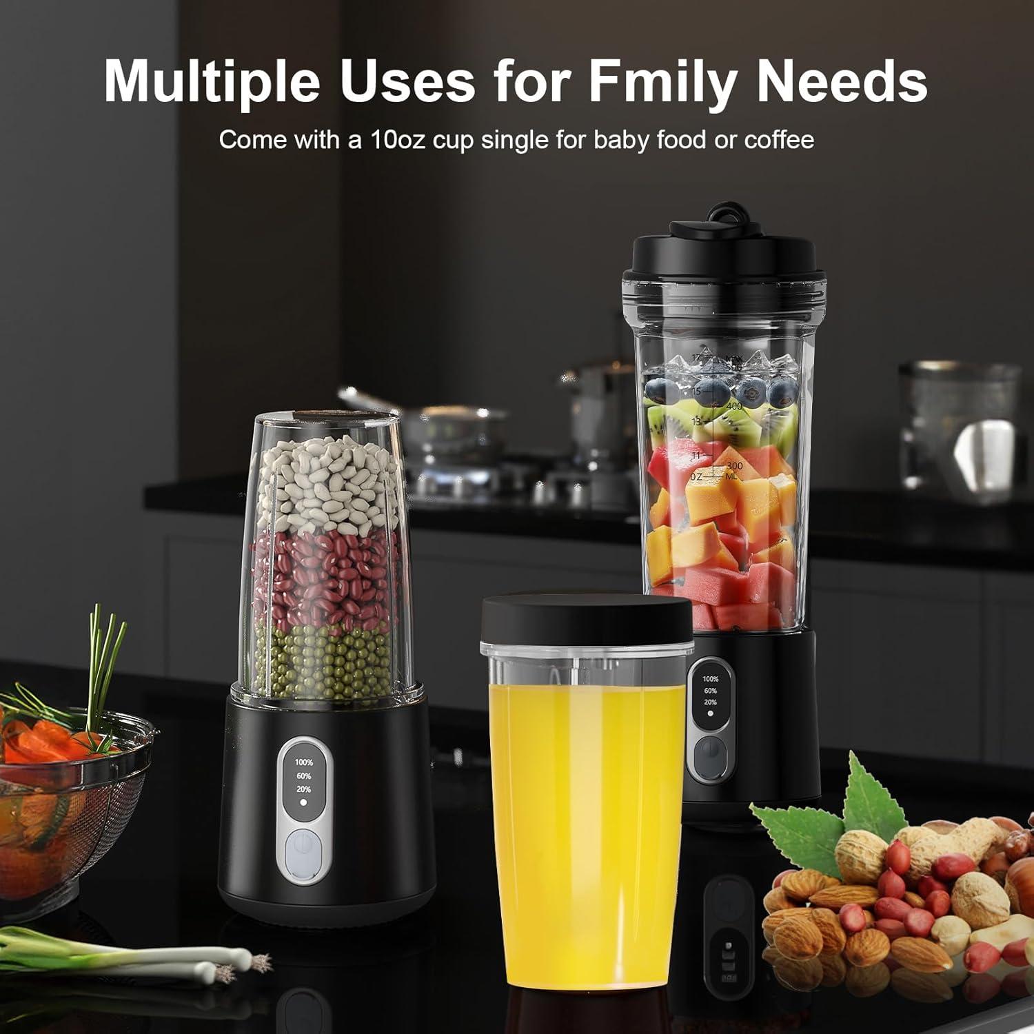 Batidora Portátil Foyucool 300W 2 Tazas 500ml y 300ml USB-C