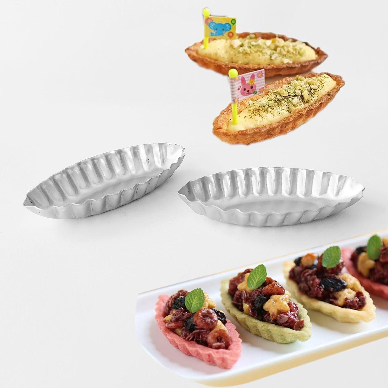 Molde para Tartas Pequeñas Heluok 10PCS Aluminio Barco