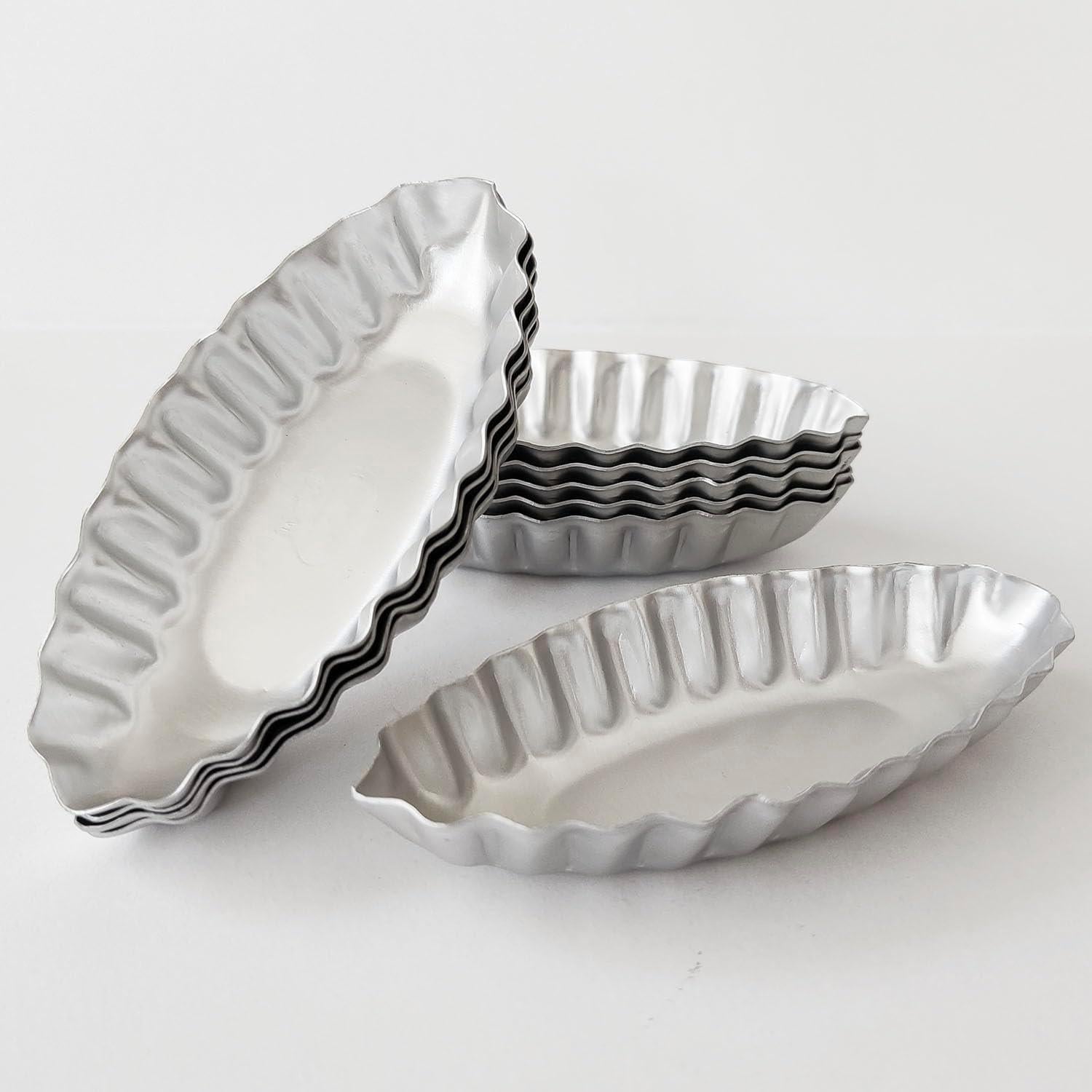 Molde para Tartas Pequeñas Heluok 10PCS Aluminio Barco