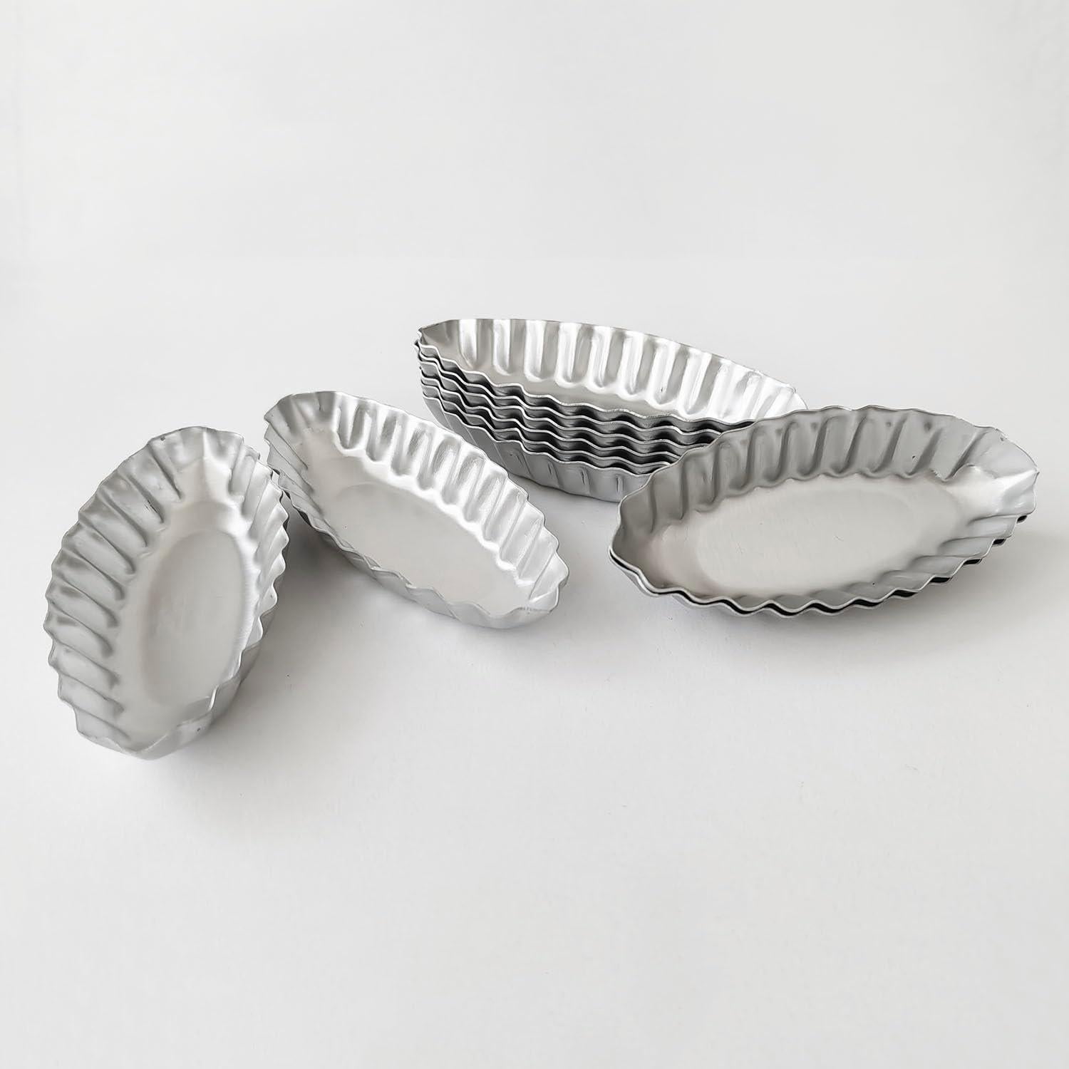 Molde para Tartas Pequeñas Heluok 10PCS Aluminio Barco