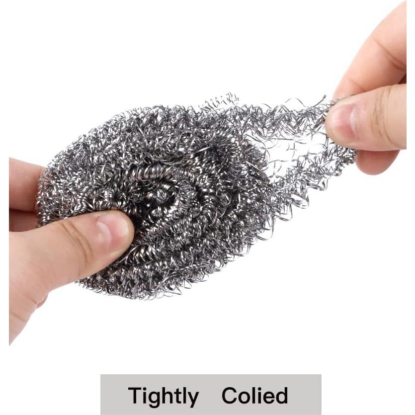 12 Estropajos de Acero Inoxidable Carrie Joe para Cocina