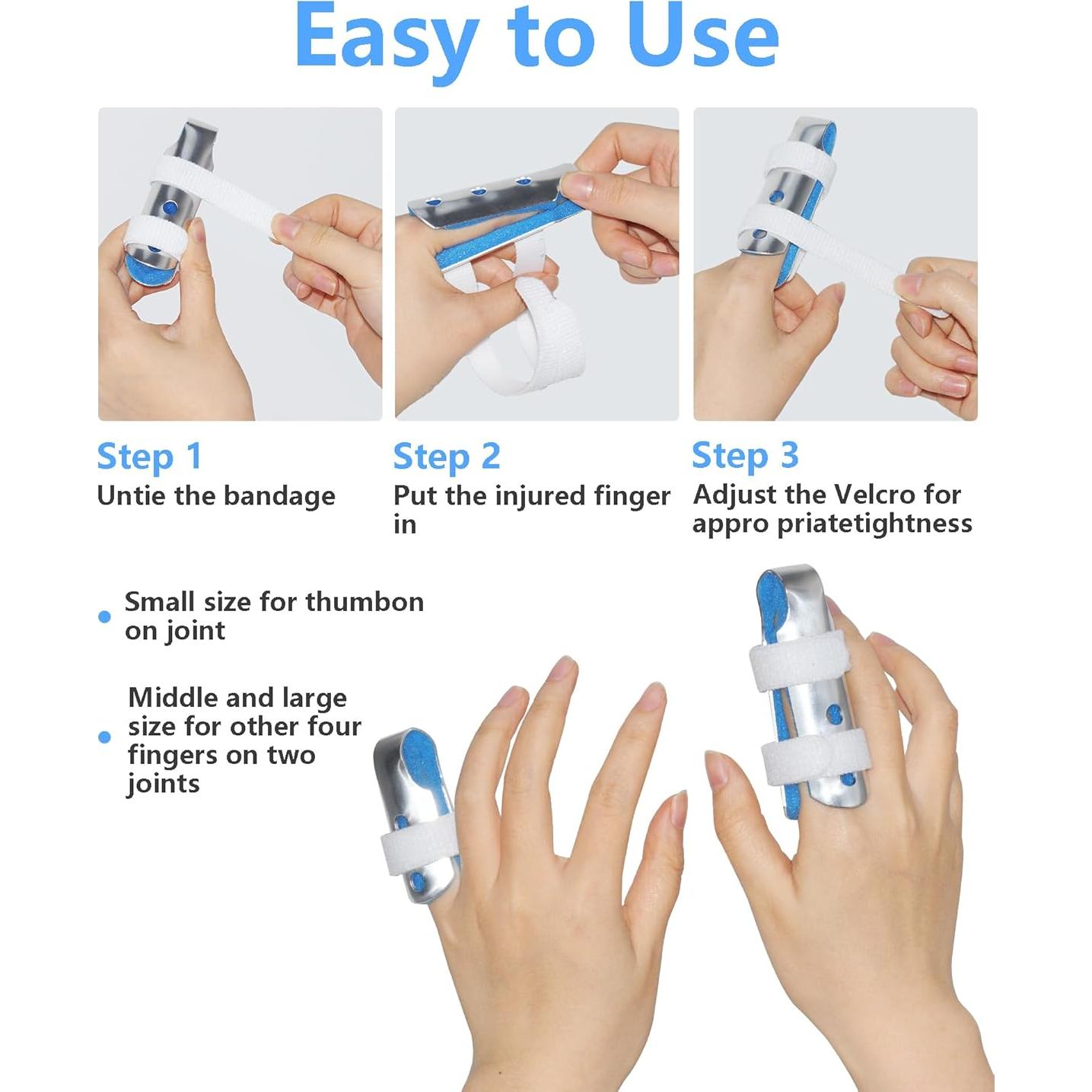 Férulas Metálicas para Dedos TAROYQASUL - 2 Pcs Grande