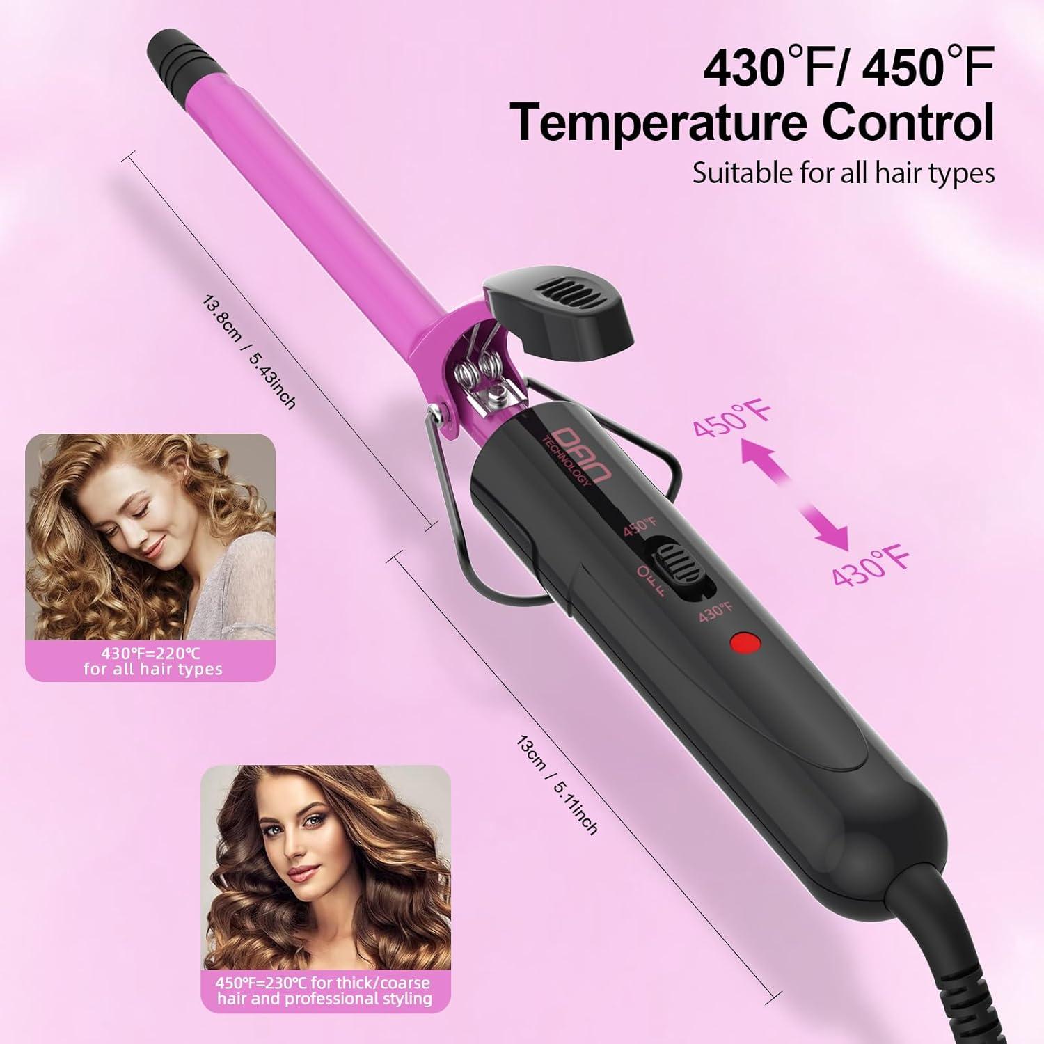 Plancha de Rizado Cerámica DAN Technology 13mm Rosa