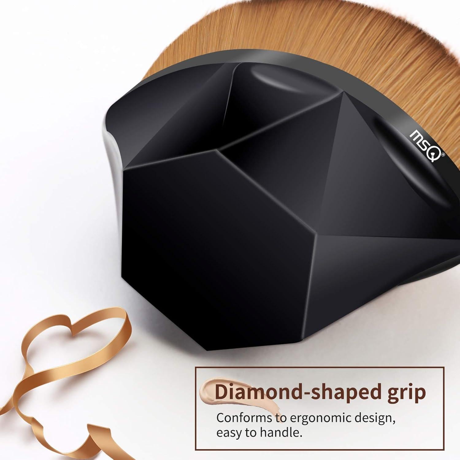 Brocha de Maquillaje para Base MSQ SD55FDB con Estuche Negro