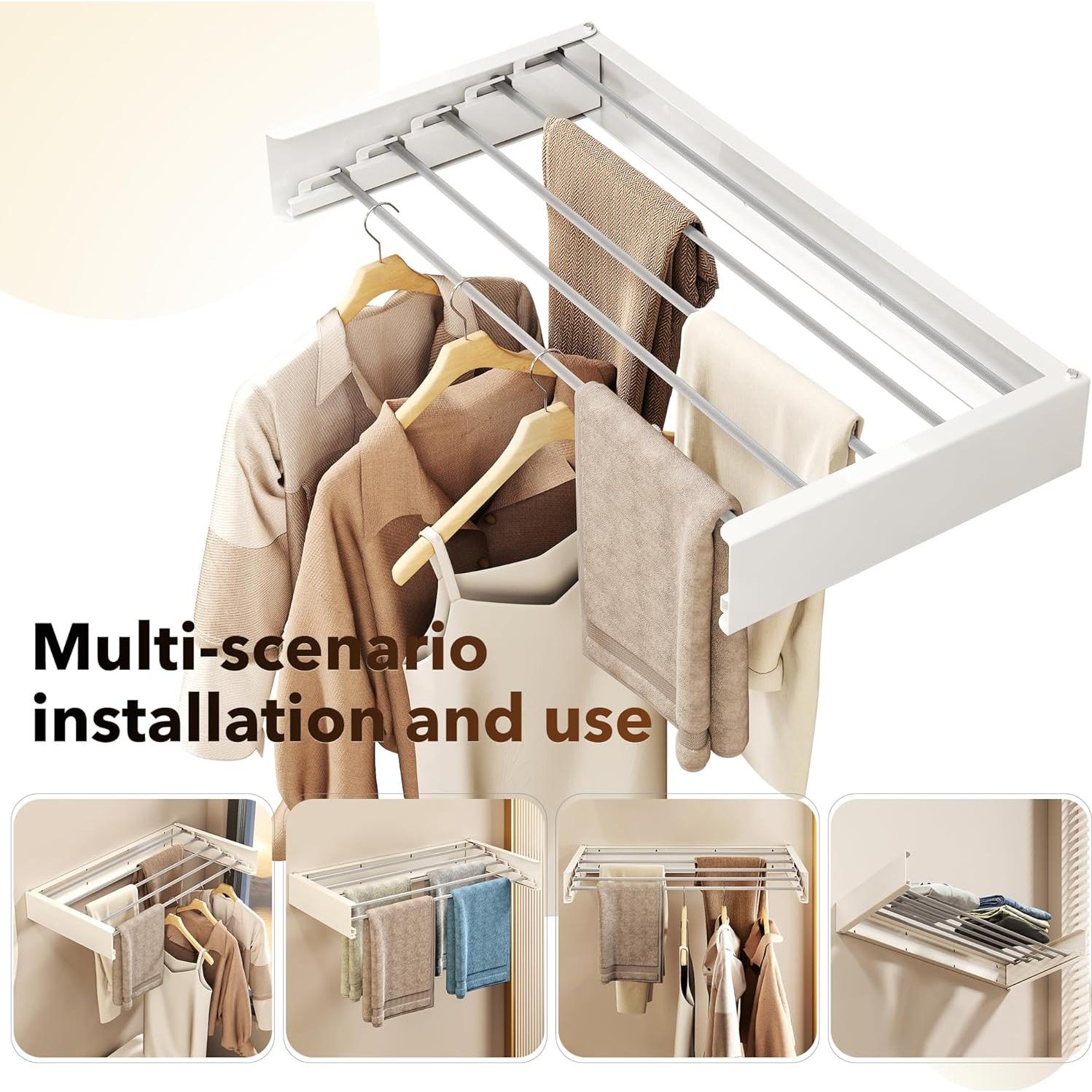 Estante Plegable para Secar Ropa ZdwCyl 5 Varillas Aluminio