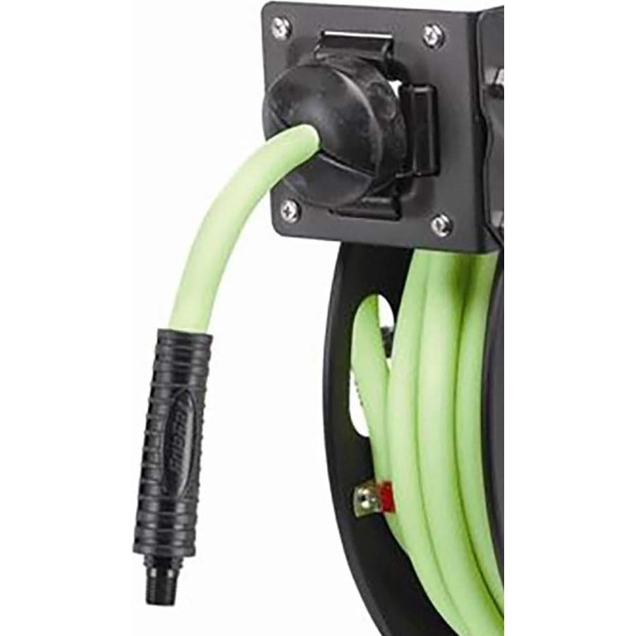 Flexzilla Open Face Retractable Air Hose Reel, 3/8 in. x 25 ft., Heavy Duty, Lightweight, Hybrid, ZillaGreen - L8603FZ
