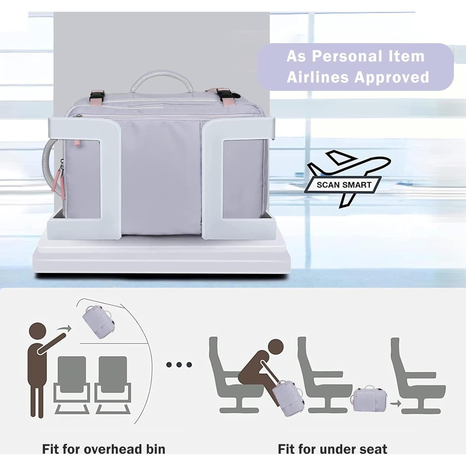 Mochila de Viaje Hanples 40L Impermeable para Laptop 17"