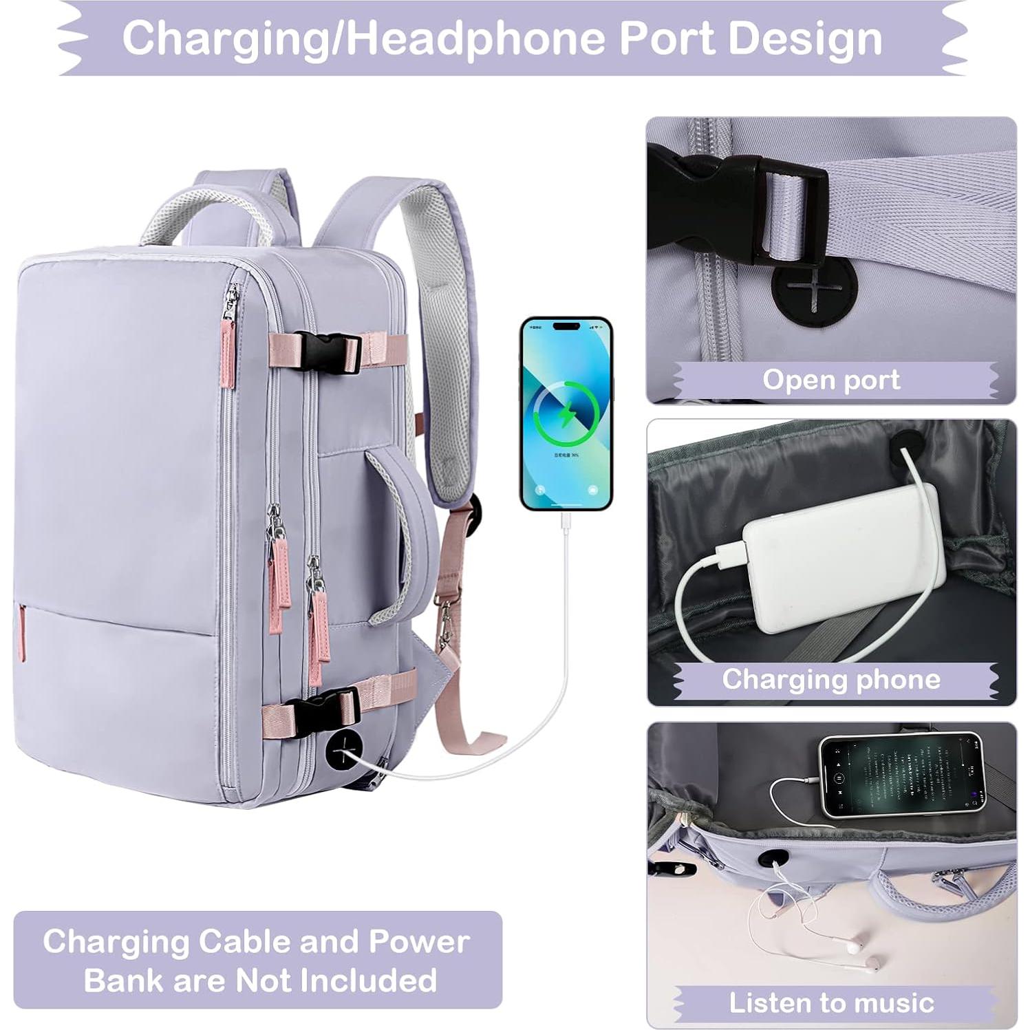 Mochila de Viaje Hanples 40L Impermeable para Laptop 17"