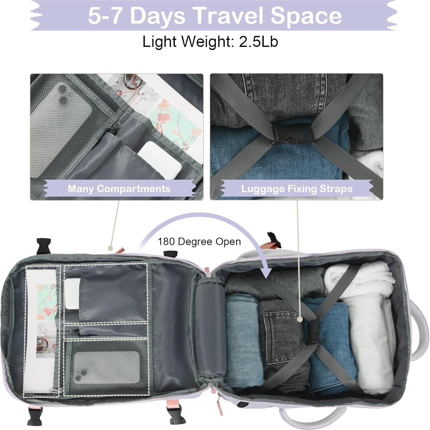 Mochila de Viaje Hanples 40L Impermeable para Laptop 17"