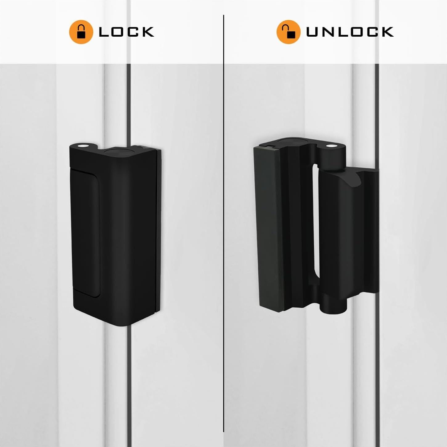 Cerradura de Refuerzo para Puerta HardwareX PL-01 Negra