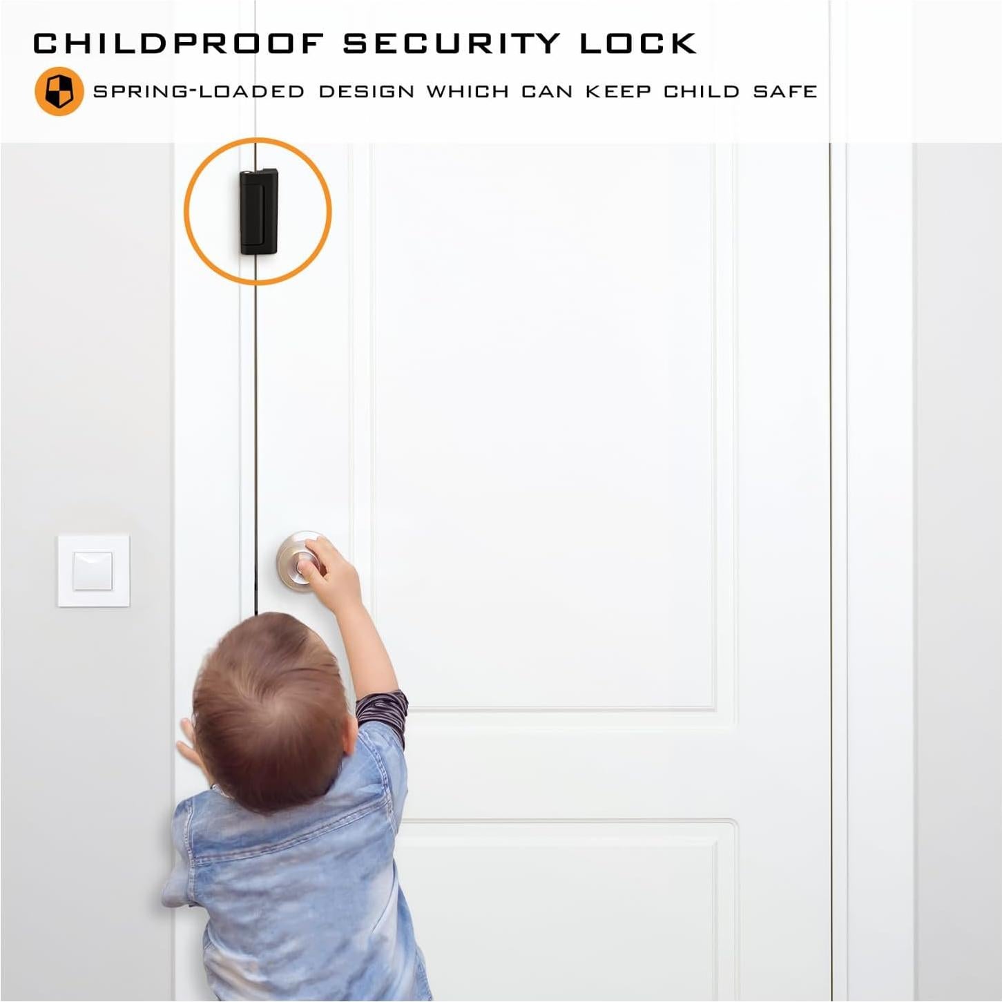 Cerradura de Refuerzo para Puerta HardwareX PL-01 Negra