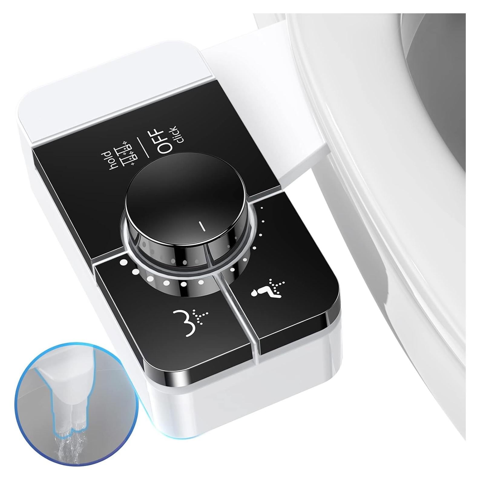 Accesorio de Bidet Shikitek Ultra Delgado Autolimpiante Negro