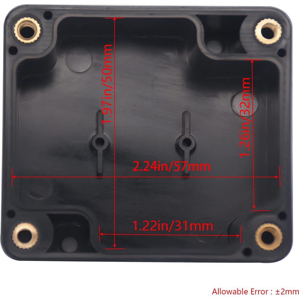 Caja de Proyecto IP65 Raculety 6.35x5.84x3.30 cm ABS Negra
