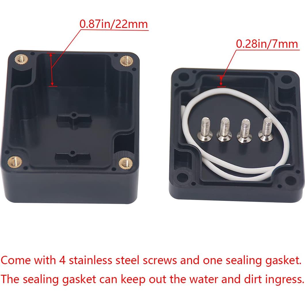 Caja de Proyecto IP65 Raculety 6.35x5.84x3.30 cm ABS Negra