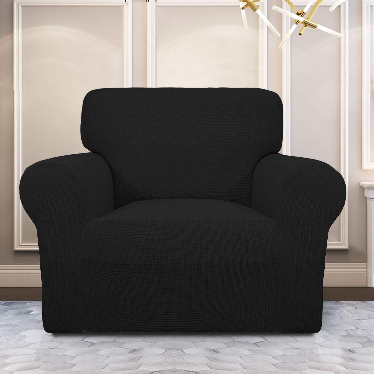 Funda de Sofá PureFit Negra para Silla - Antideslizante y Lavable