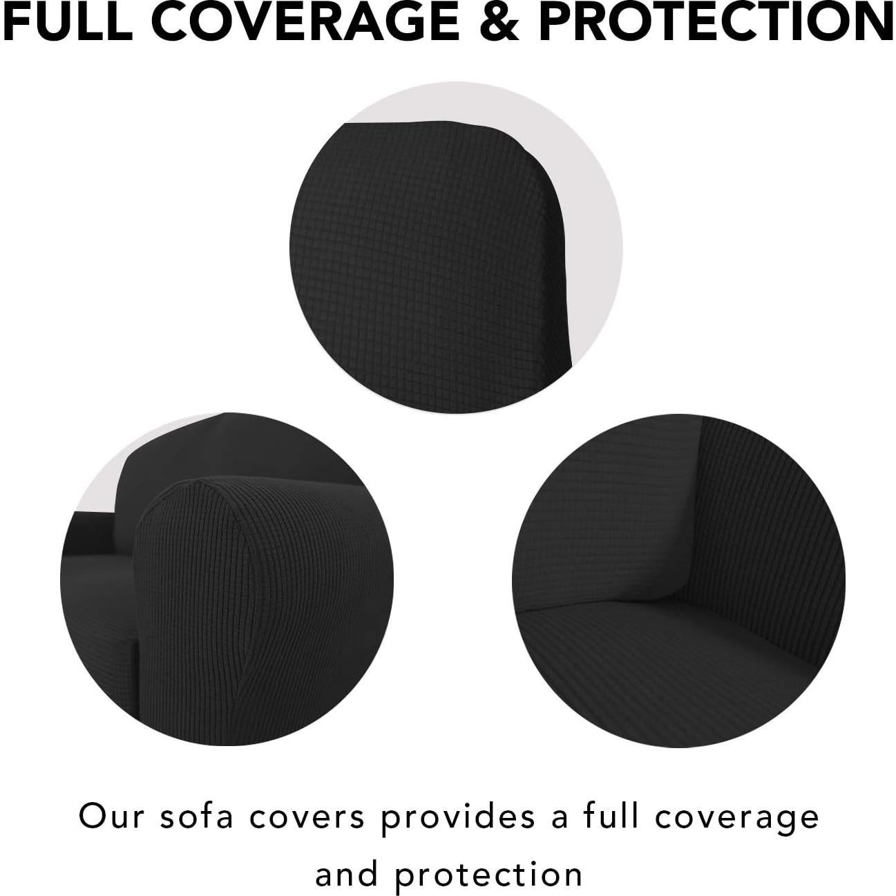 Funda de Sofá PureFit Negra para Silla - Antideslizante y Lavable
