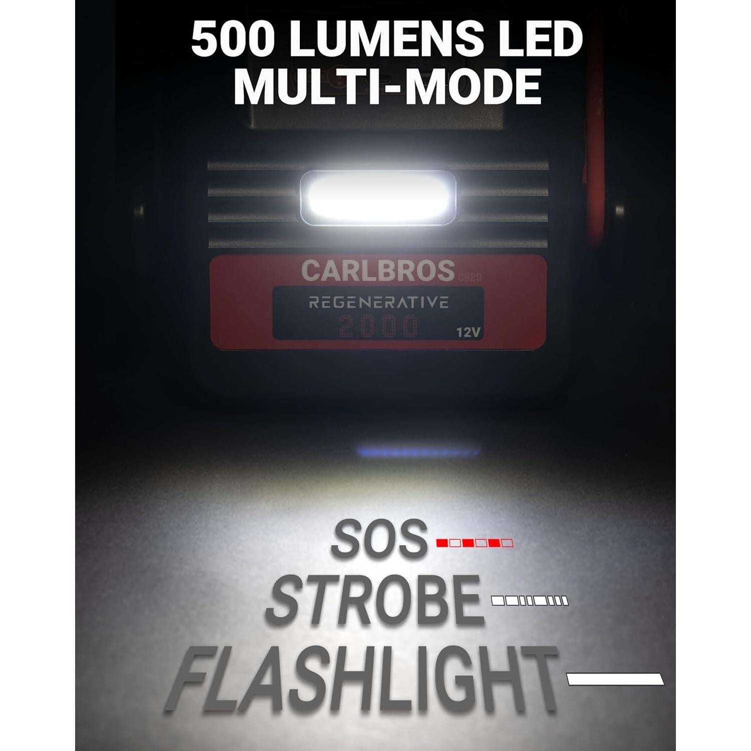 Arrancador de Batería Portátil Carlbros CB20 2000A 12V 8L