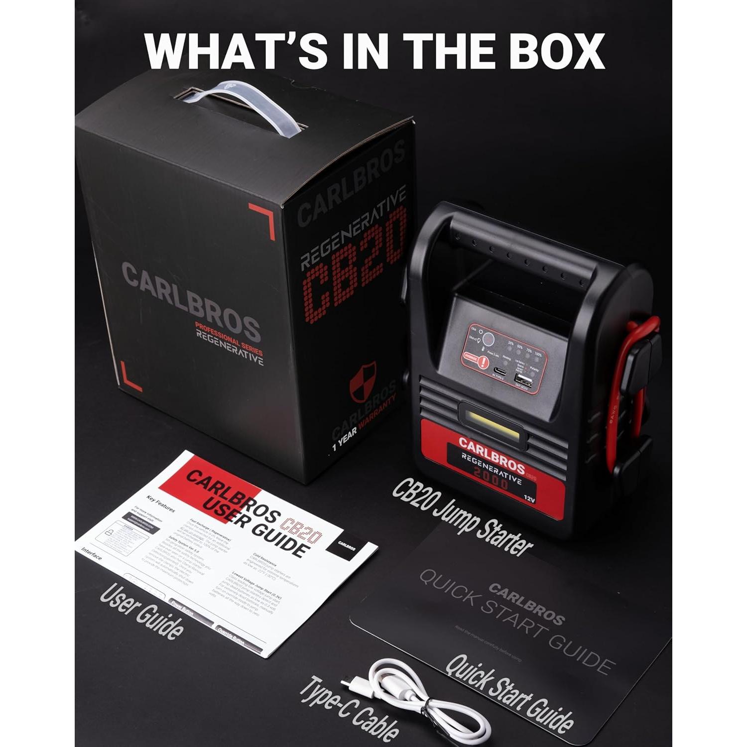 Arrancador de Batería Portátil Carlbros CB20 2000A 12V 8L