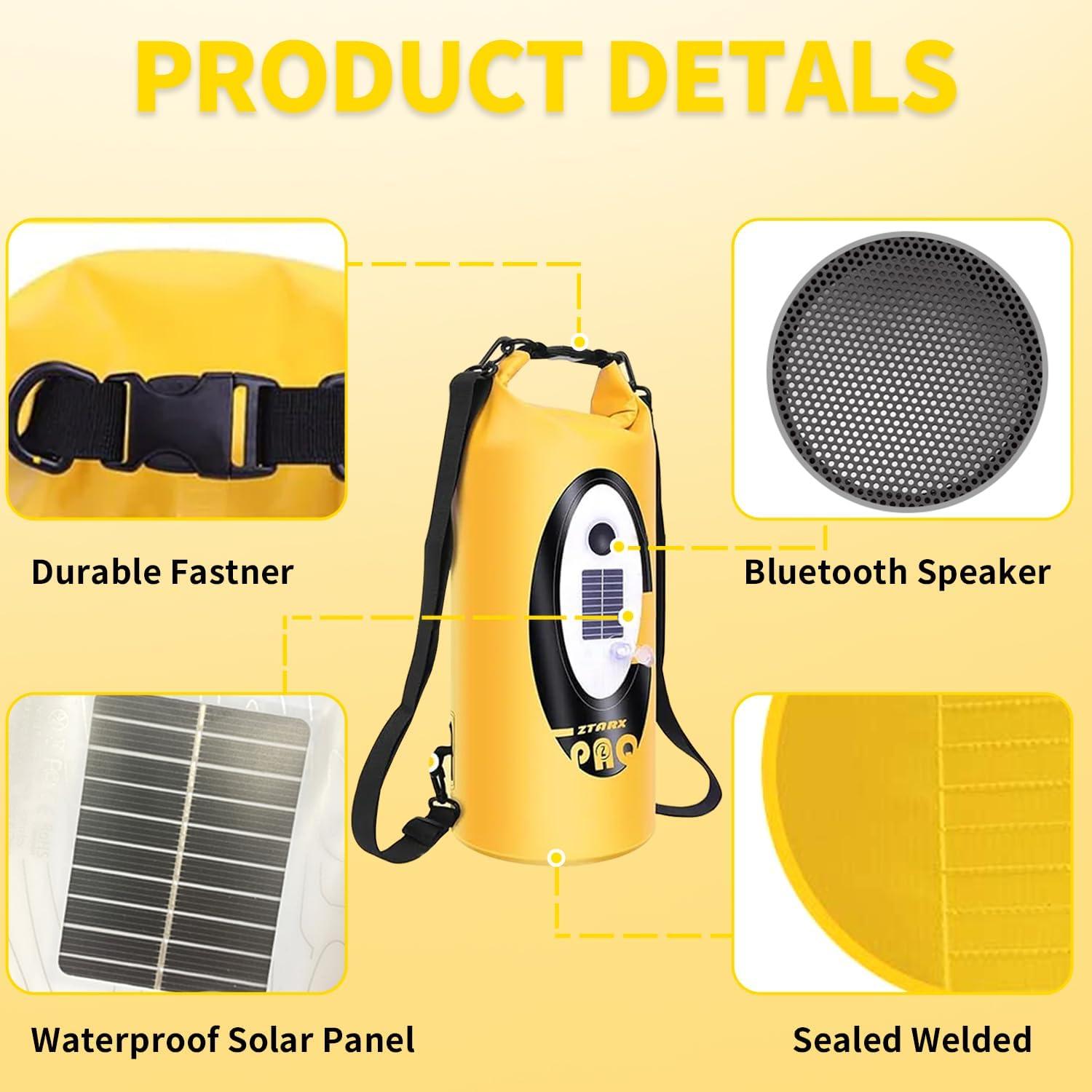 Mochila Seco Solar ZTARX 20L con Altavoz Bluetooth y LED