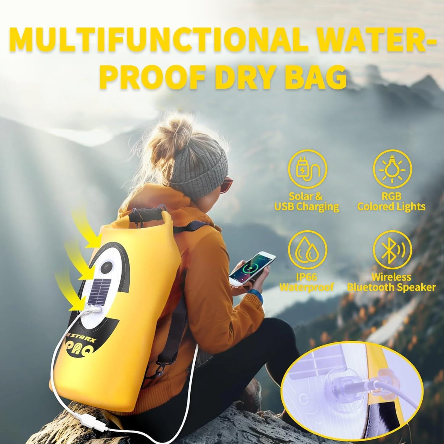 Mochila Seco Solar ZTARX 20L con Altavoz Bluetooth y LED