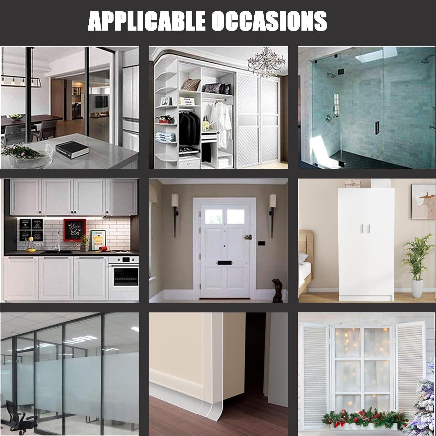 Tira de Sellado de Silicona AEIOUD 6.1m x 3.48cm para Puertas