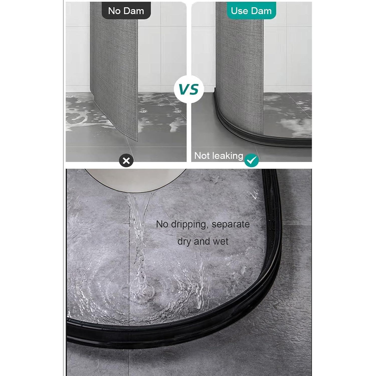 Dique de Ducha Plegable Ynotus 100% Goma 1.2cm Alto Negro