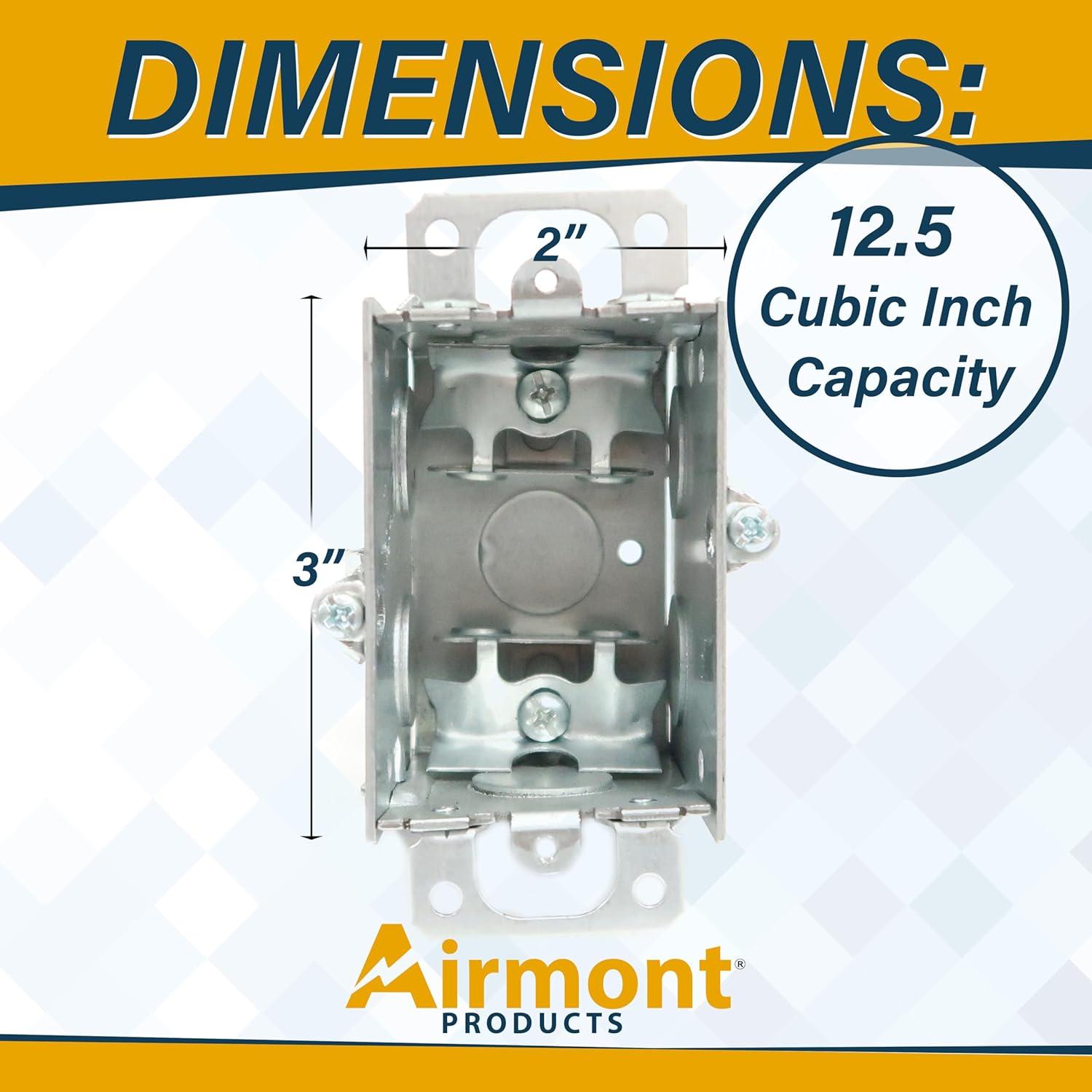 Caja Eléctrica Metálica Airmont 1-Gang 6.35 cm Profunda