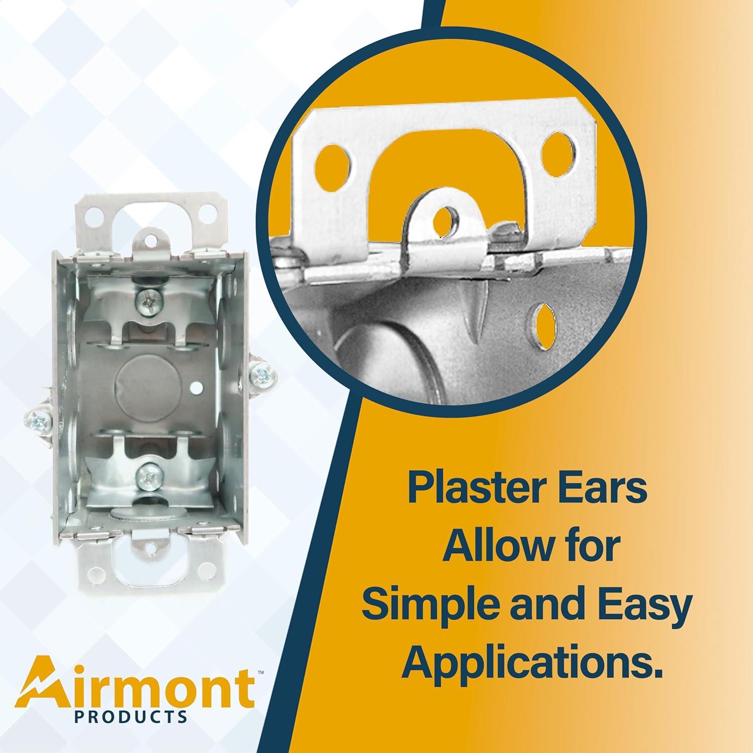 Caja Eléctrica Metálica Airmont 1-Gang 6.35 cm Profunda
