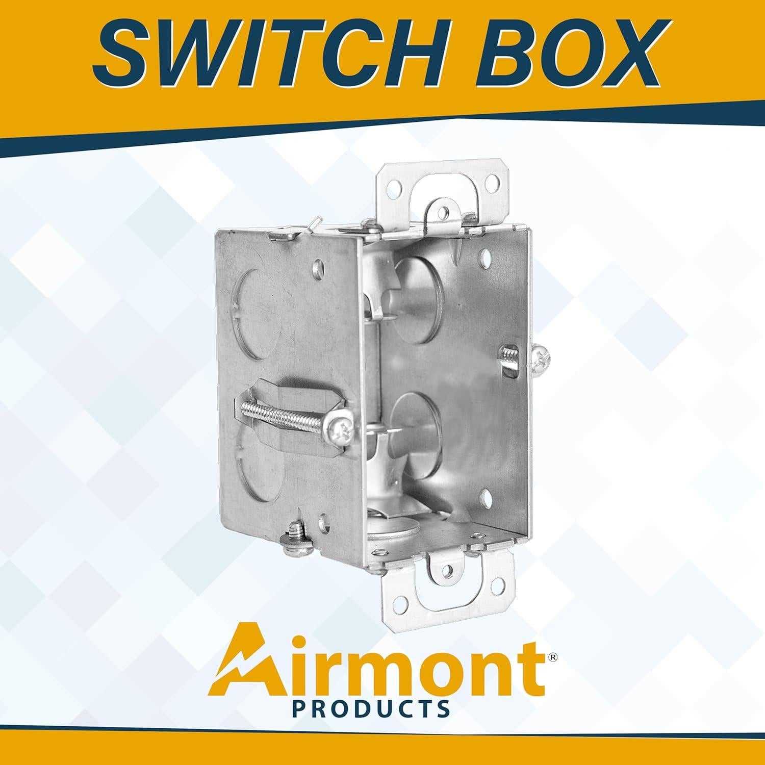 Caja Eléctrica Metálica Airmont 1-Gang 6.35 cm Profunda