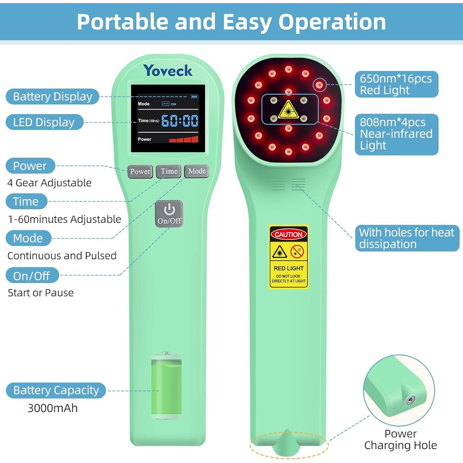 Dispositivo de Terapia de Luz Roja Yoveck 21.5x6cm Alivio Dolor