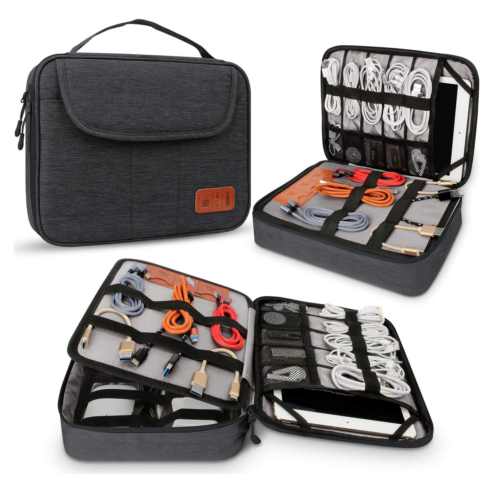 Bolsa Organizadora de Cables HOLIMET Doble Capa Negra