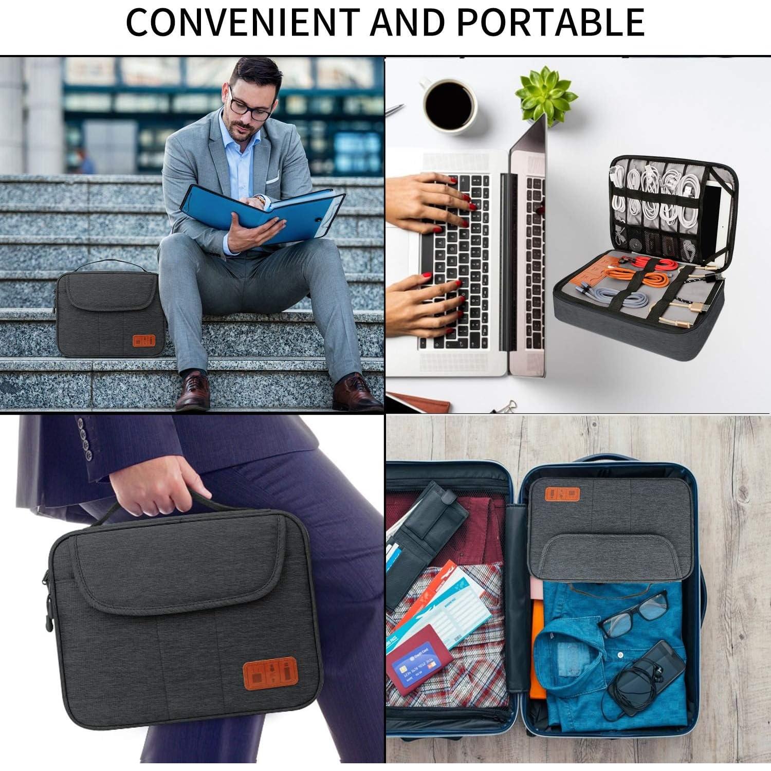 Bolsa Organizadora de Cables HOLIMET Doble Capa Negra