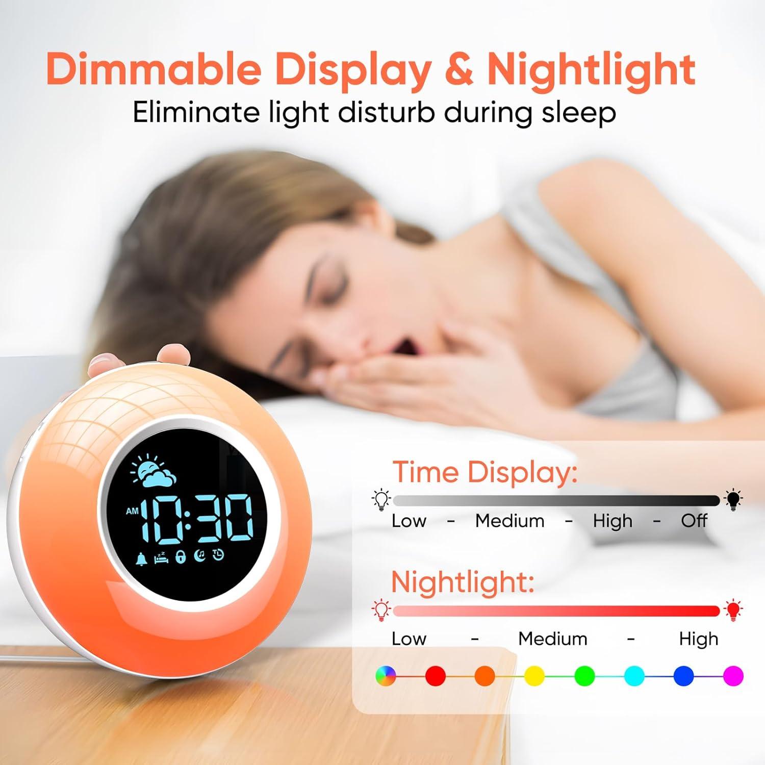 Reloj Despertador Infantil APUZOM con Luz Nocturna y Sonidos