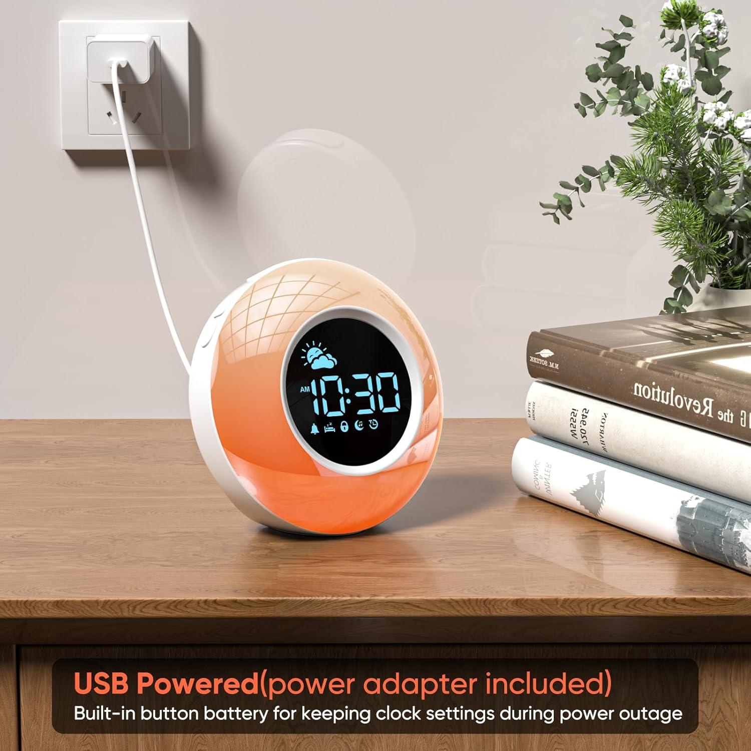 Reloj Despertador Infantil APUZOM con Luz Nocturna y Sonidos