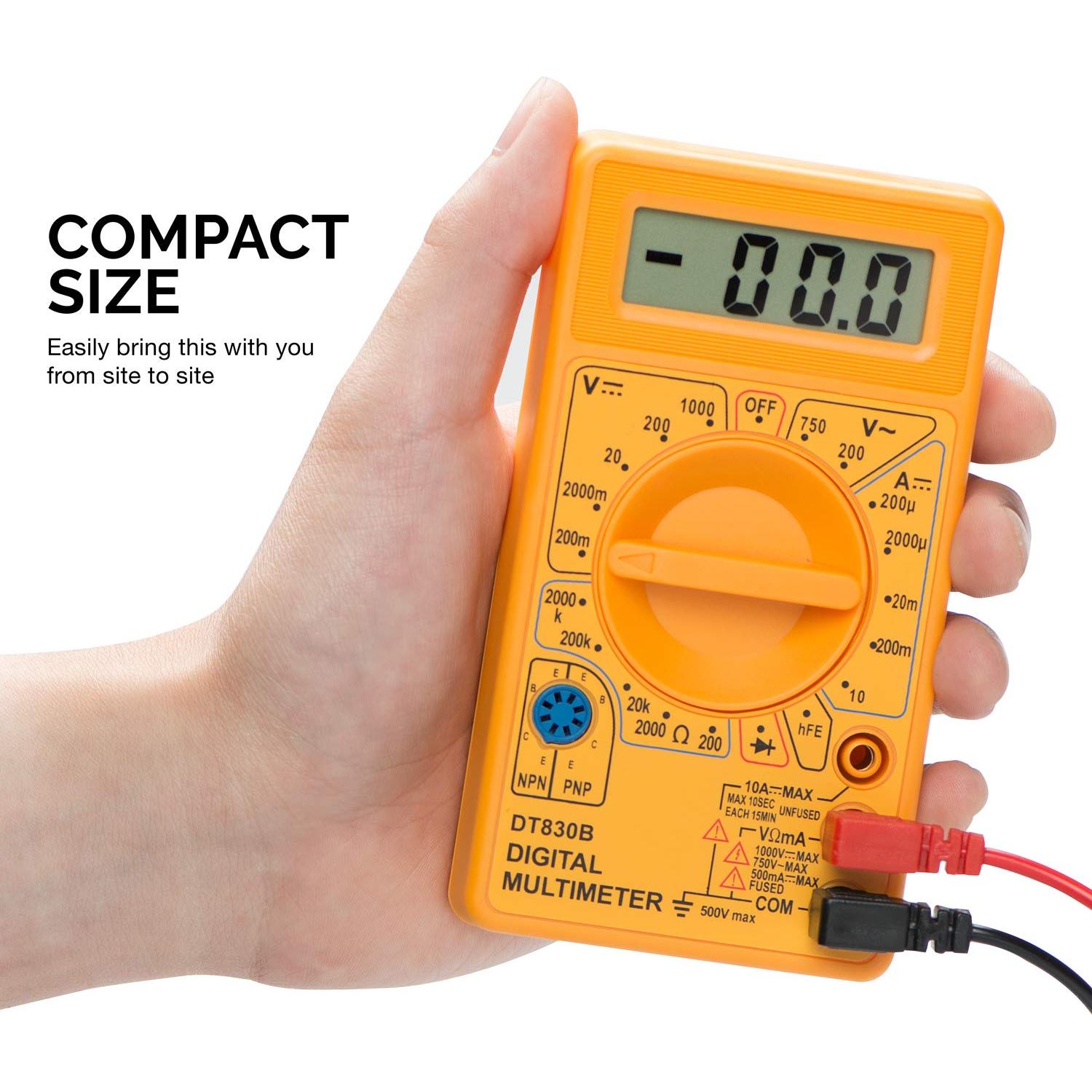 Multímetro Digital HILTEX 40508 con Pantalla Grande y Prueba de Diodos