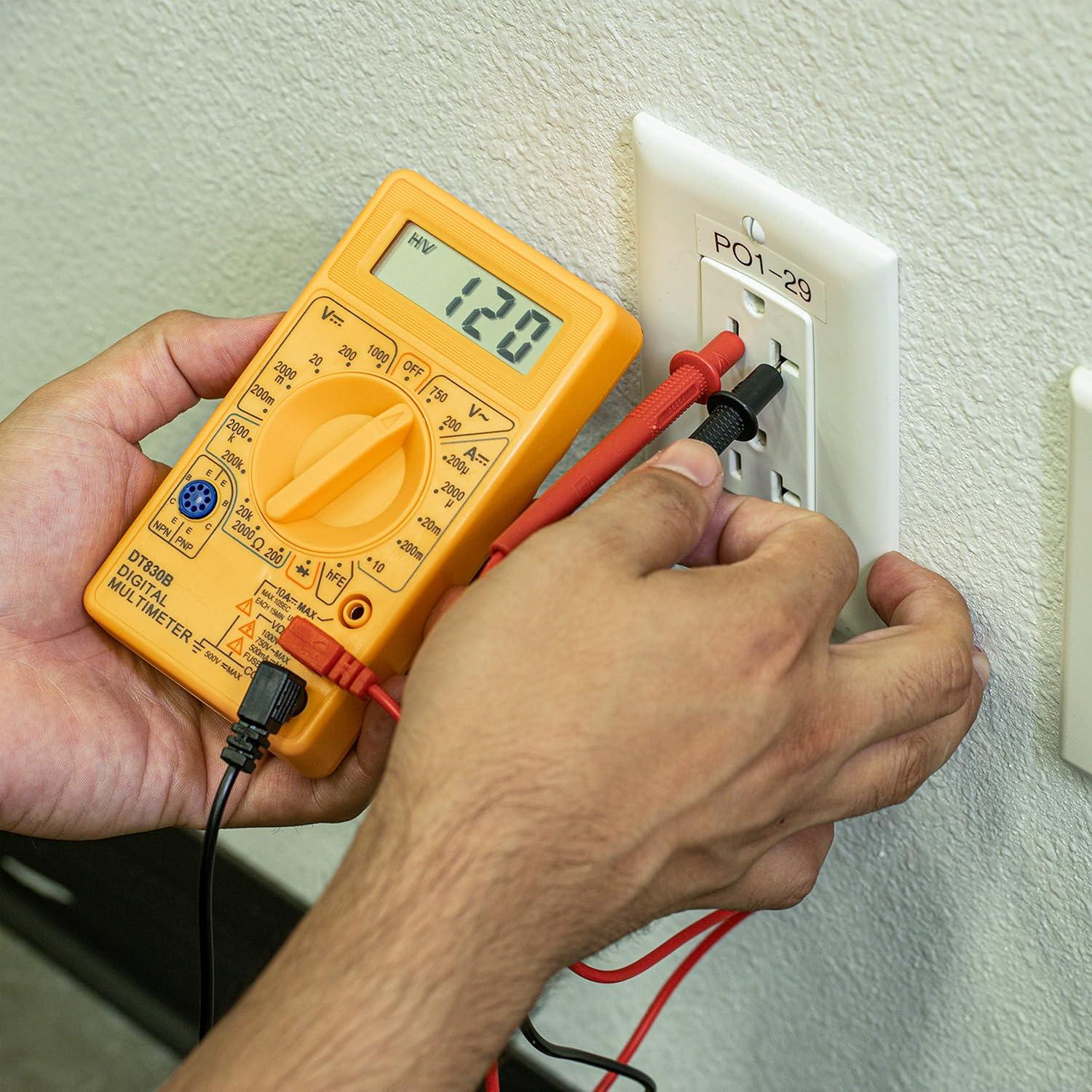 Multímetro Digital HILTEX 40508 con Pantalla Grande y Prueba de Diodos