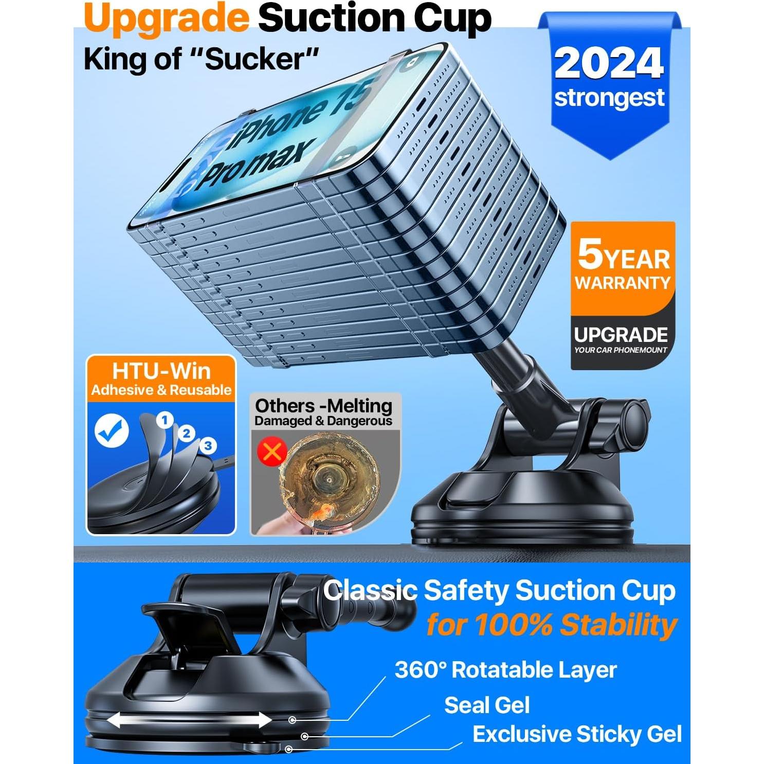 Soporte Magnético para Teléfono de Coche HTU 2025 - Azul Oscuro