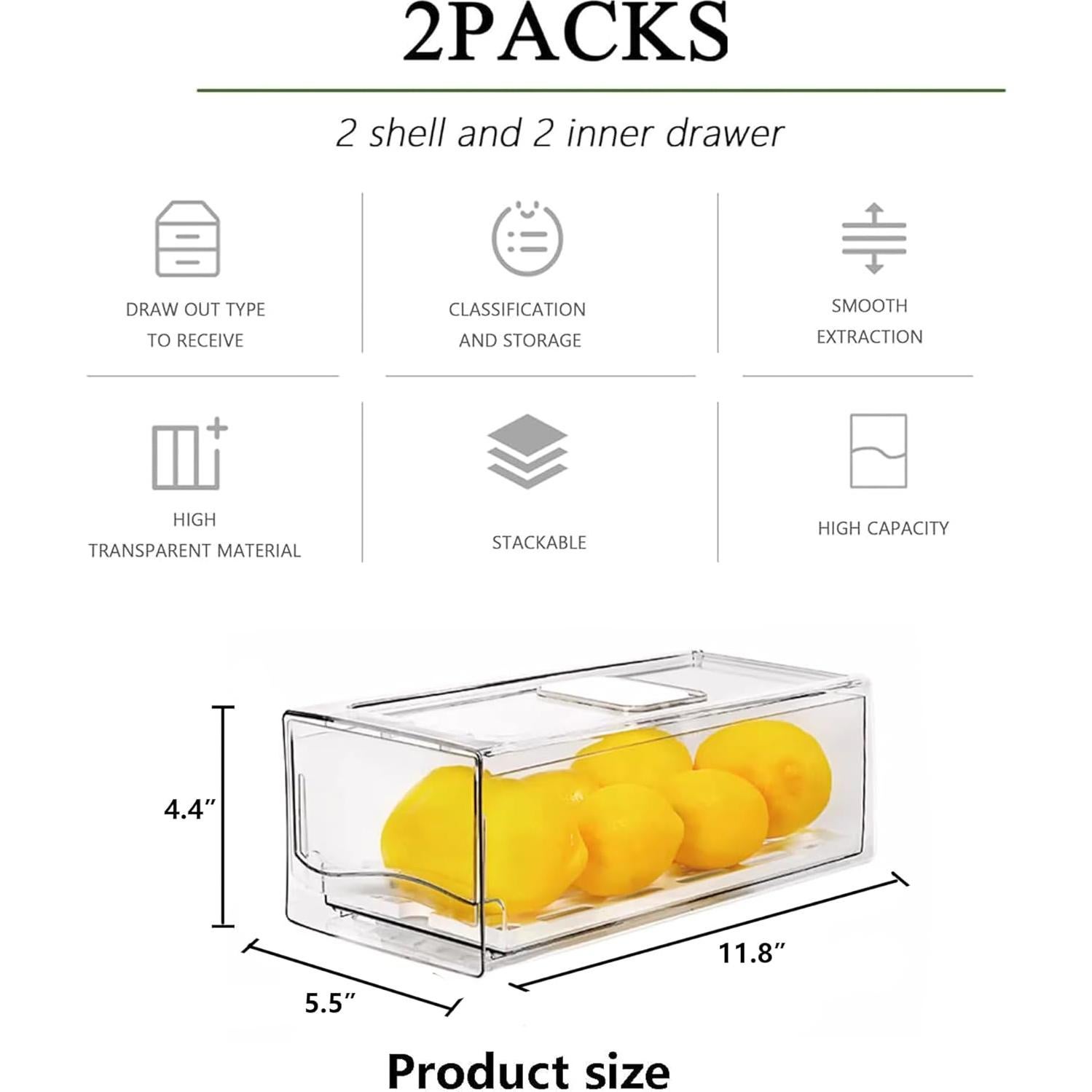 Contenedores de Almacenamiento bealy 2 Piezas con Drenaje