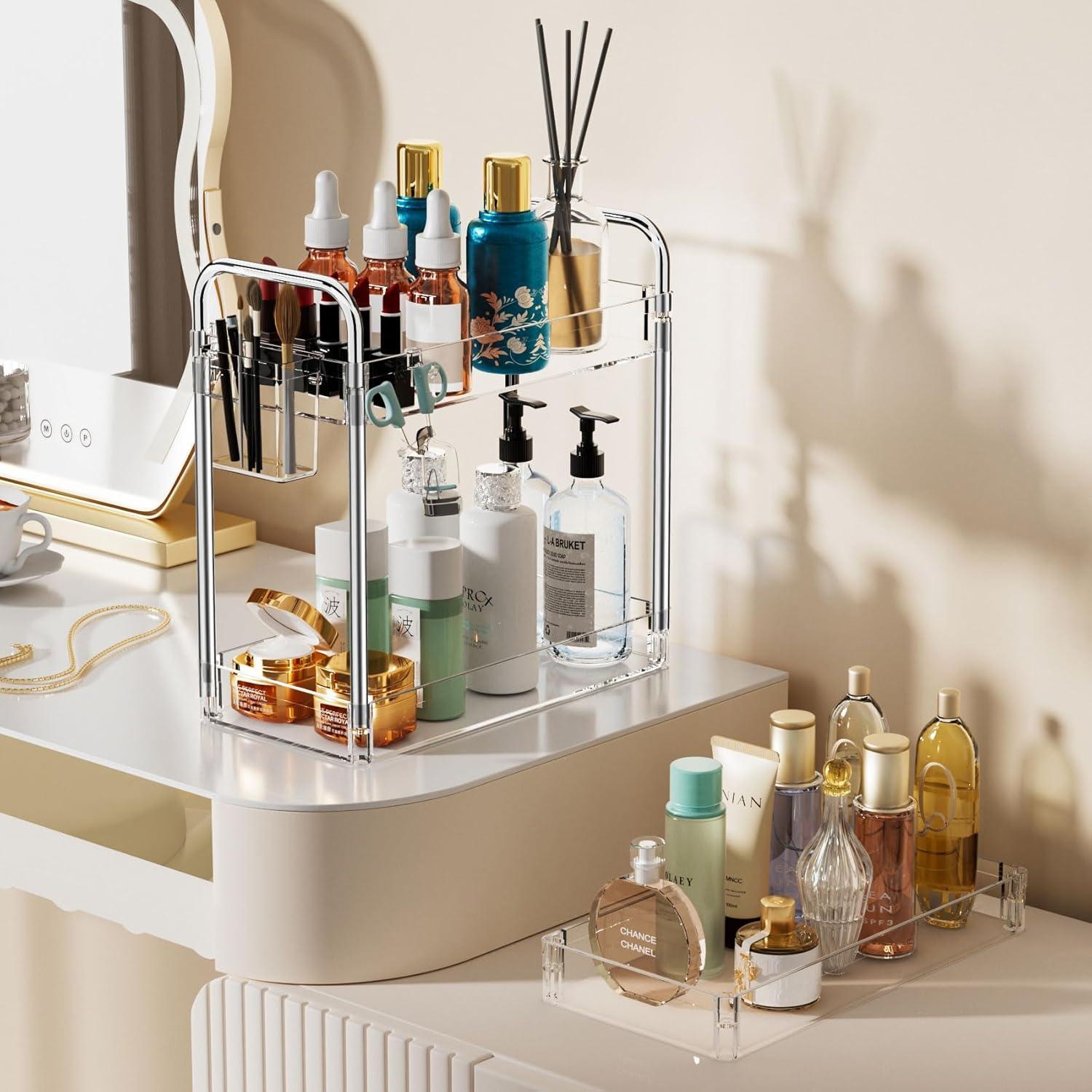 Carro de Almacenamiento Rodante Acrílico SPACEKEEPER 3 Niveles Transparente