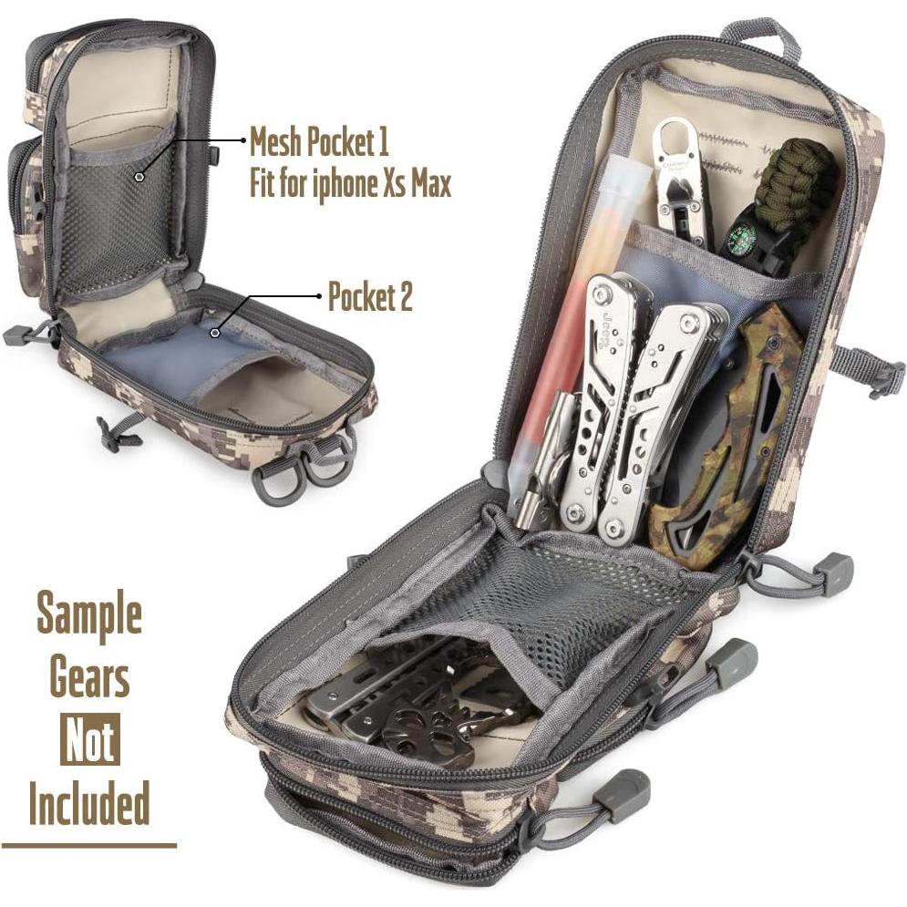 Bolsa Táctica EDC LIVANS Mini 18x12x8cm Gris MC