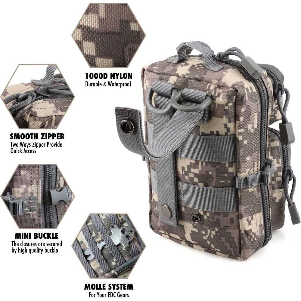 Bolsa Táctica EDC LIVANS Mini 18x12x8cm Gris MC