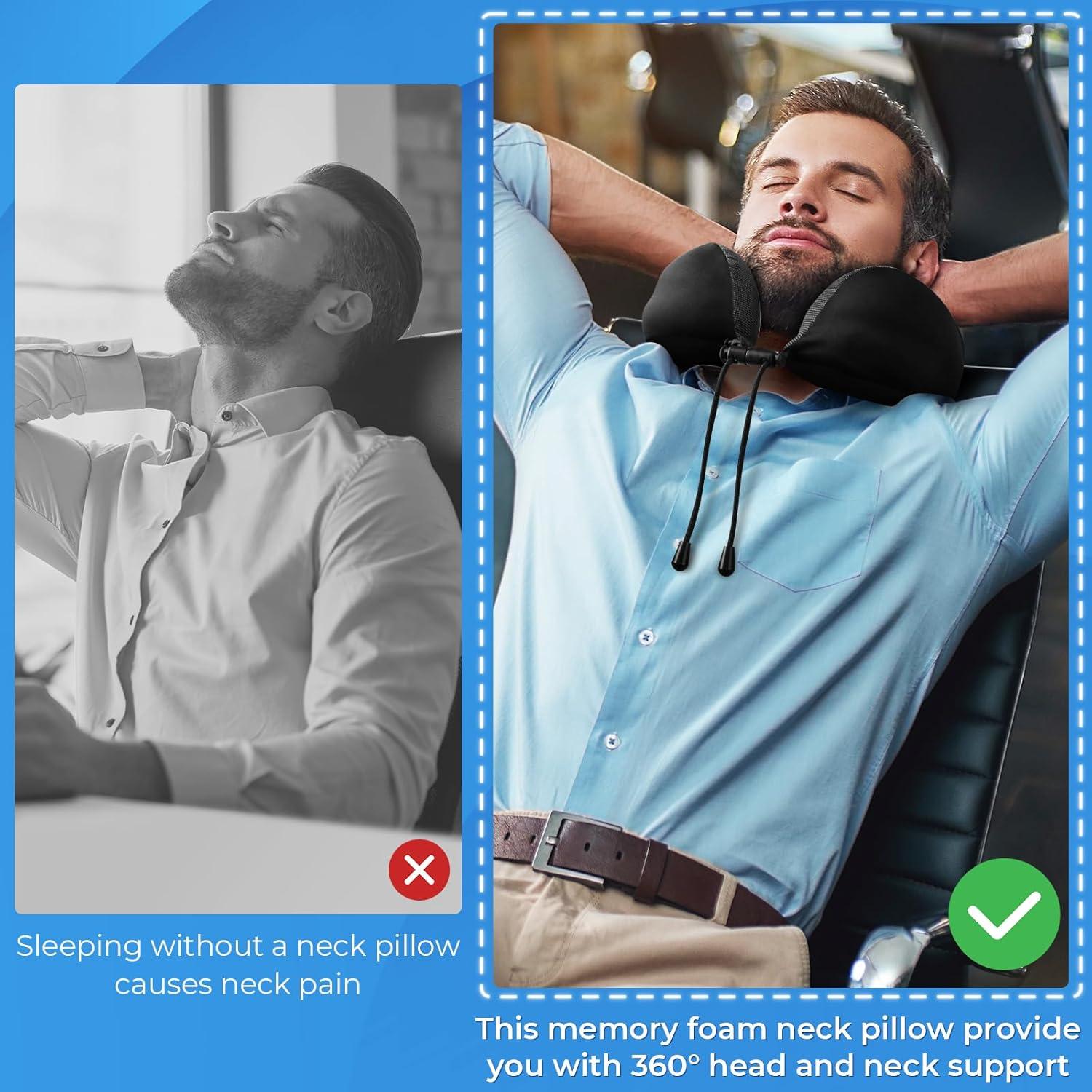 Almohada de Viaje ExploreBliss con Funda Desmontable y Accesorios