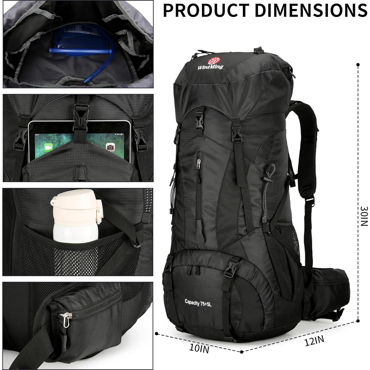 Mochila de Senderismo King'sGuard 75L Impermeable Unisex