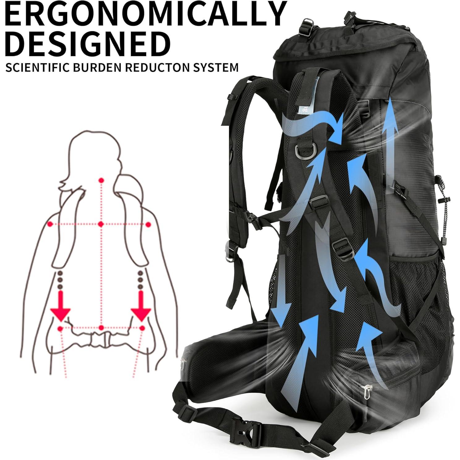 Mochila de Senderismo King'sGuard 75L Impermeable Unisex