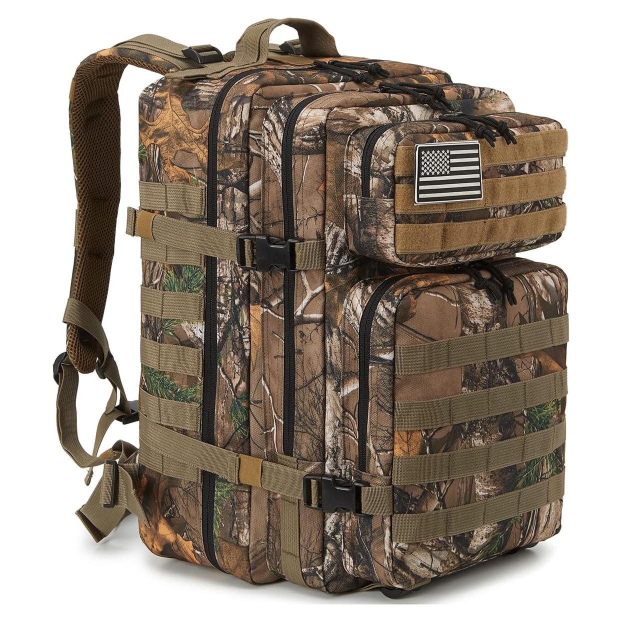 Mochila Táctica QT&QY 45L Camuflaje Árbol Impermeable