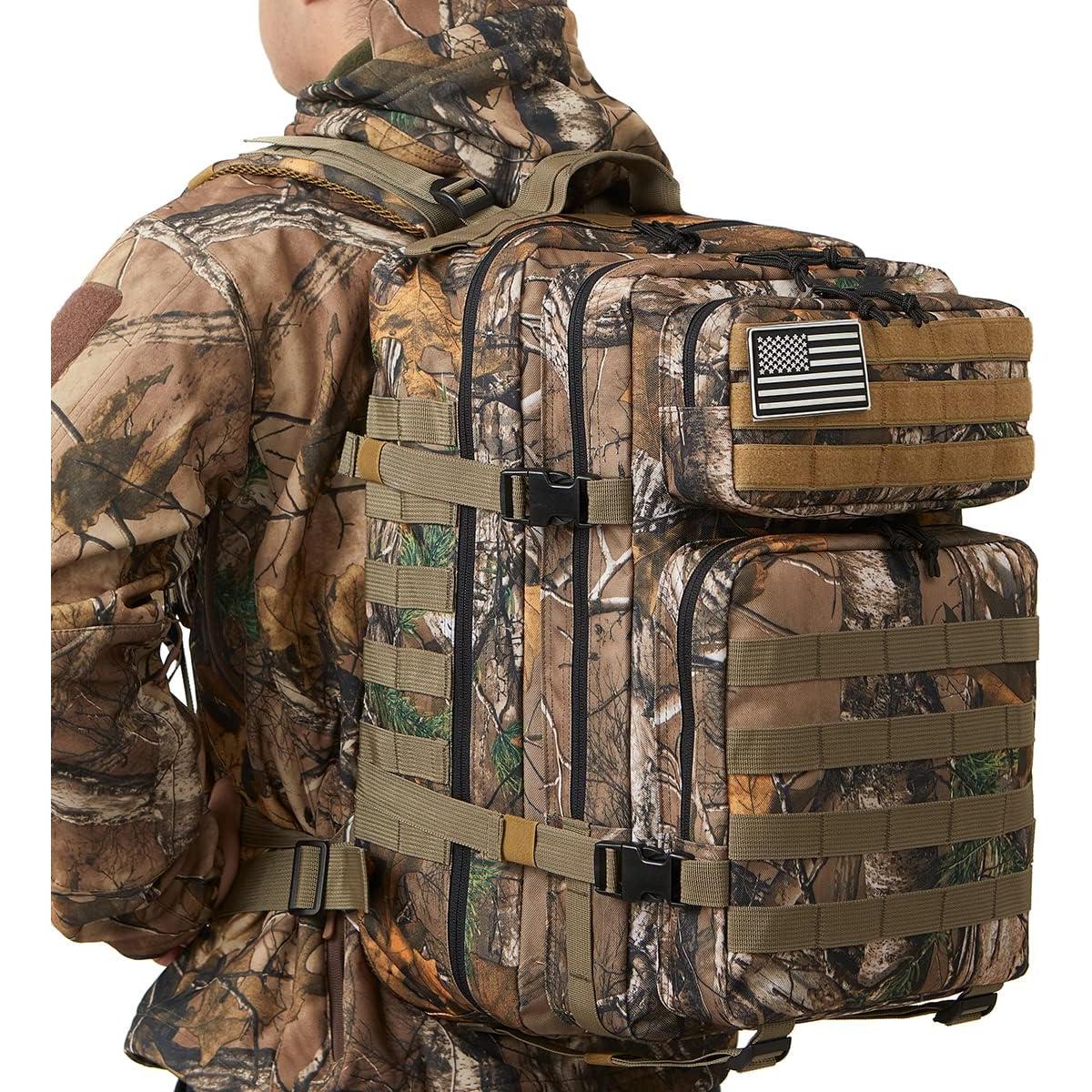 Mochila Táctica QT&QY 45L Camuflaje Árbol Impermeable